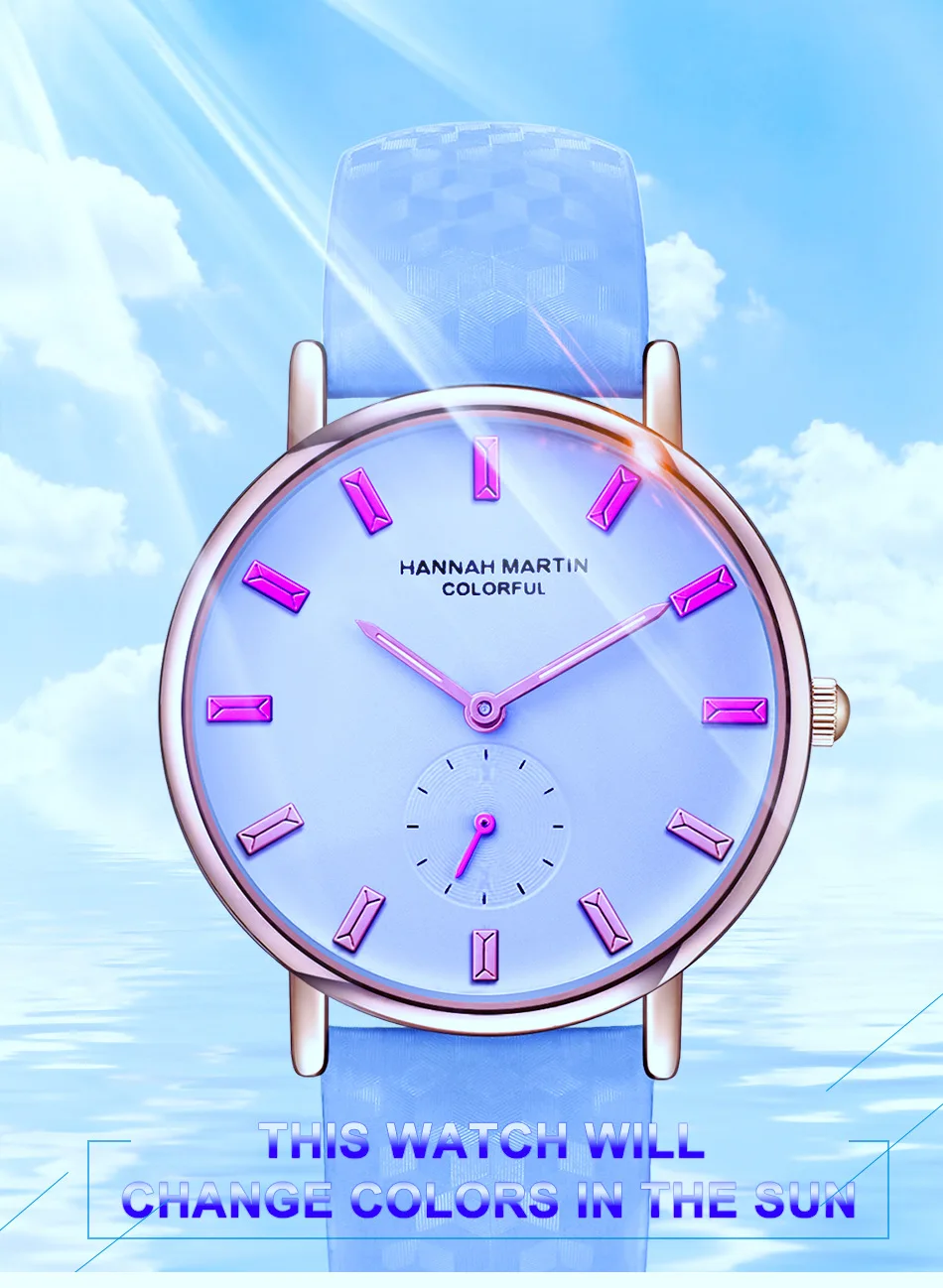 

Hannah Martin 2018 New Creative Women Watches Color Changing Watch Fashion Ladies Quartz Wristwatches Waterproof Clock Gift Box