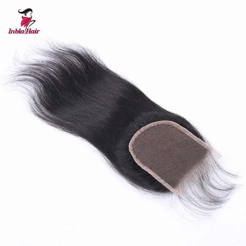 Малайзийский 100% Необработанные Реми Волос Закрытия Шнурка Прямые Волосы Утка