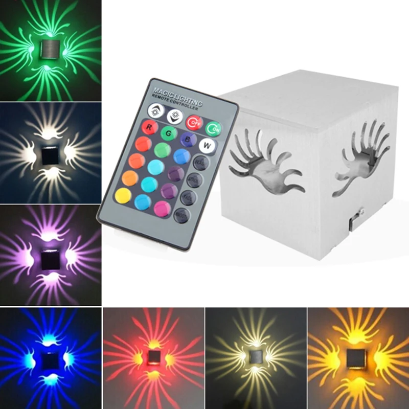 Фото 30 PCS 3W LED Palm Wall Lamp Creative Night Light RGB With Remote Controller Aisle Bedroom Corridor Porch KTV Ceiling Dec Освещение 30 PCS 3W LED Palm Wall Lamp Creative Night Light RGB With Remote Controller Aisle Bedroom Corridor Porch KTV Ceiling Dec Освещение