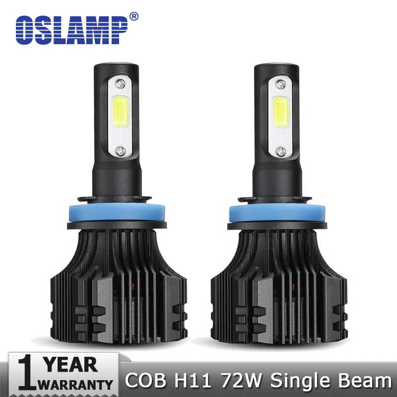 Oslamp моноблочные светодиодные чипы 72 W фары для H11 светодиодный фар 8000LM