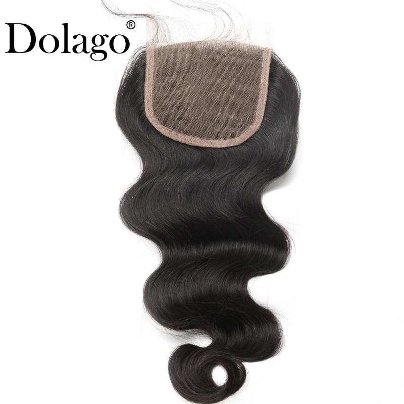 

Body Wave 4X4 Lace Closure Peruvian Human Hair Virgin Hair Natural Black Color 5x5 Pre Plucked Closure With Baby Hair Dolago