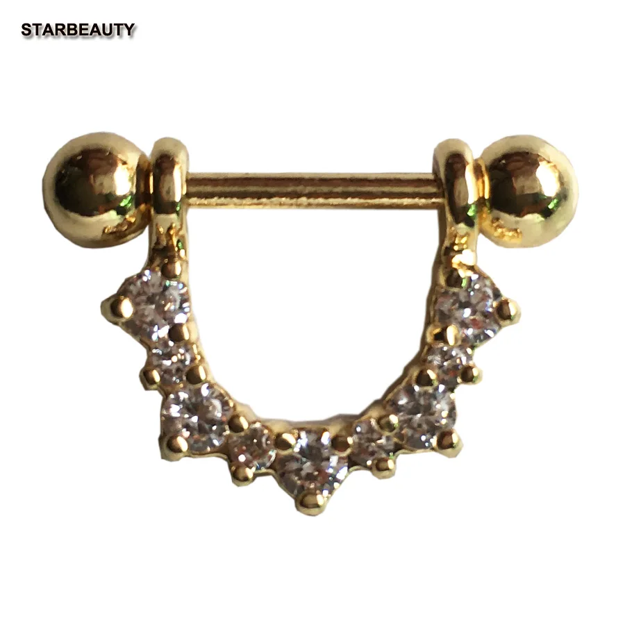 1 шт. Австрийские импортные с кристаллами Золотые шарики пирсинг сосков Mamilo