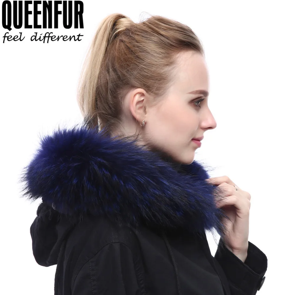 Королева Мех животных большой Размеры натуральная енота меховой воротник Шарфы