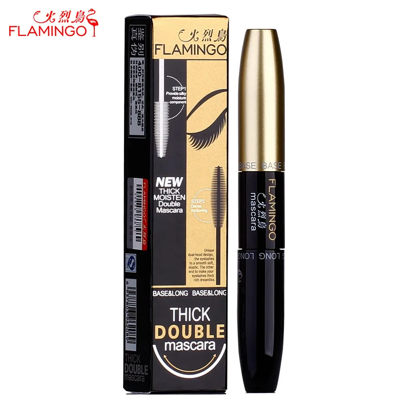 Китайская топовая тушь для ресниц Flamingo Nourish & Lengthening с двусторонней водонепроницаемой не растекающейся толстой щеточкой 6208.