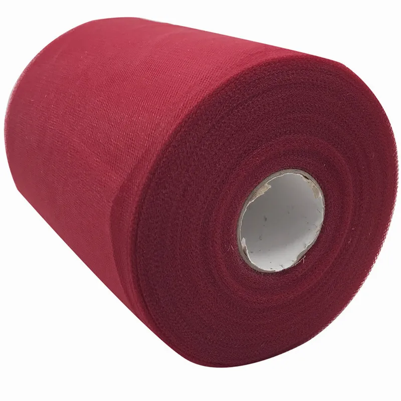 Wine Red Новинка, 60 цветов на выбор, фатиновая юбка-пачка на Рождество и свадьбу, 6*100 ярд, Тюлевая ткань, юбка-пачка, сделай сам, подарочные Вечерние платья из органзы с бантом, Тюлевое платье - Цвет: Wine Red