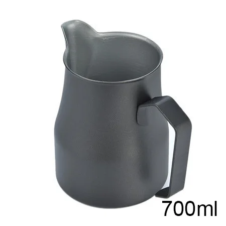 700ml Black Кувшин для кофе, нержавеющая сталь, кувшин для вспенивания молока, кувшин для эспрессо, для кофе, Мока, капучино, латте, напиток, бариста, ремесло - Цвет: 700ml Black
