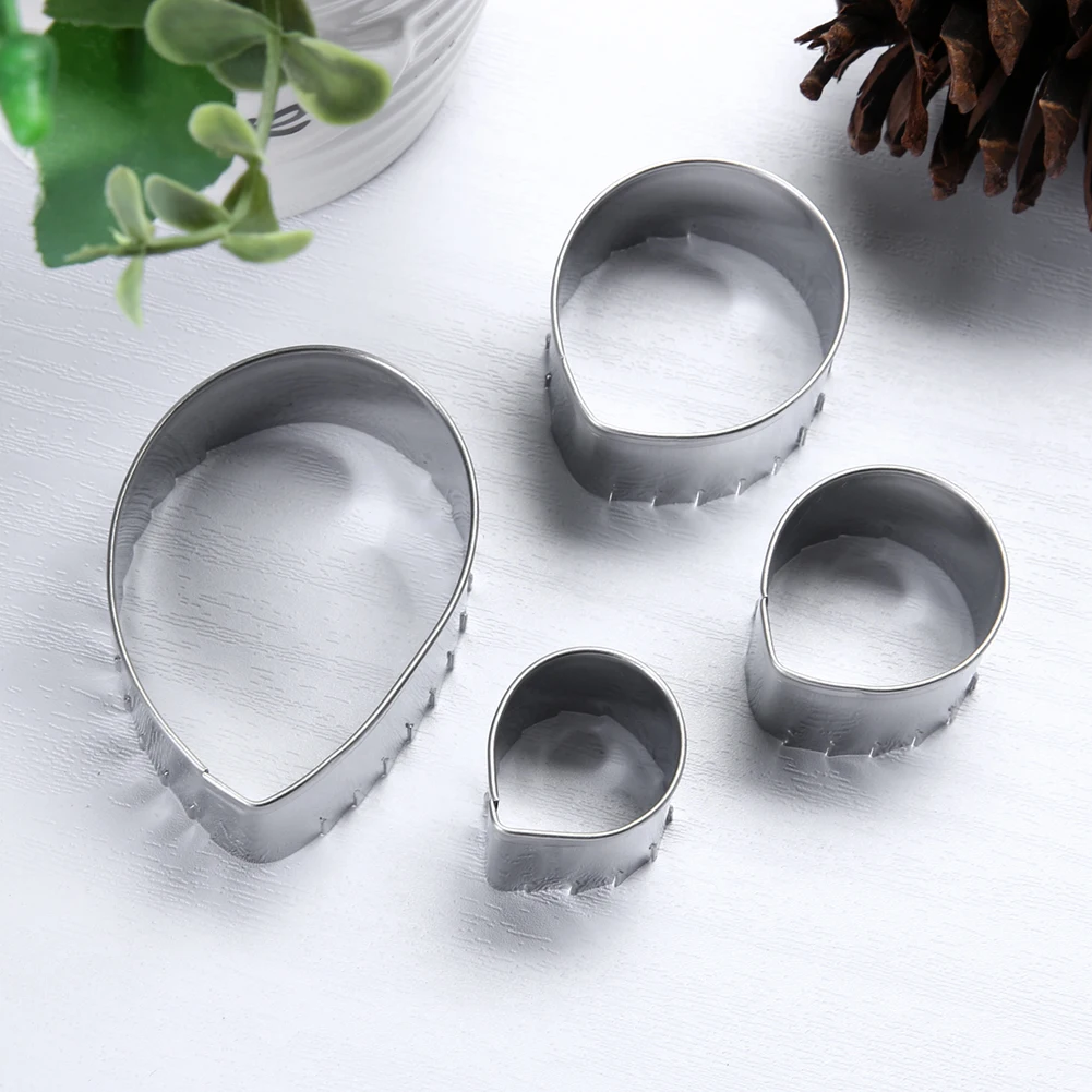 4 шт./компл. ремешок для печенья из нержавеющей стали с лепестками роз и цветов