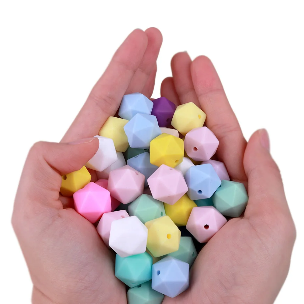 Силиконовые Шарики TYRY. HU 50 шт. силиконовые шарики Icosahedron 14 мм Прорезыватели для