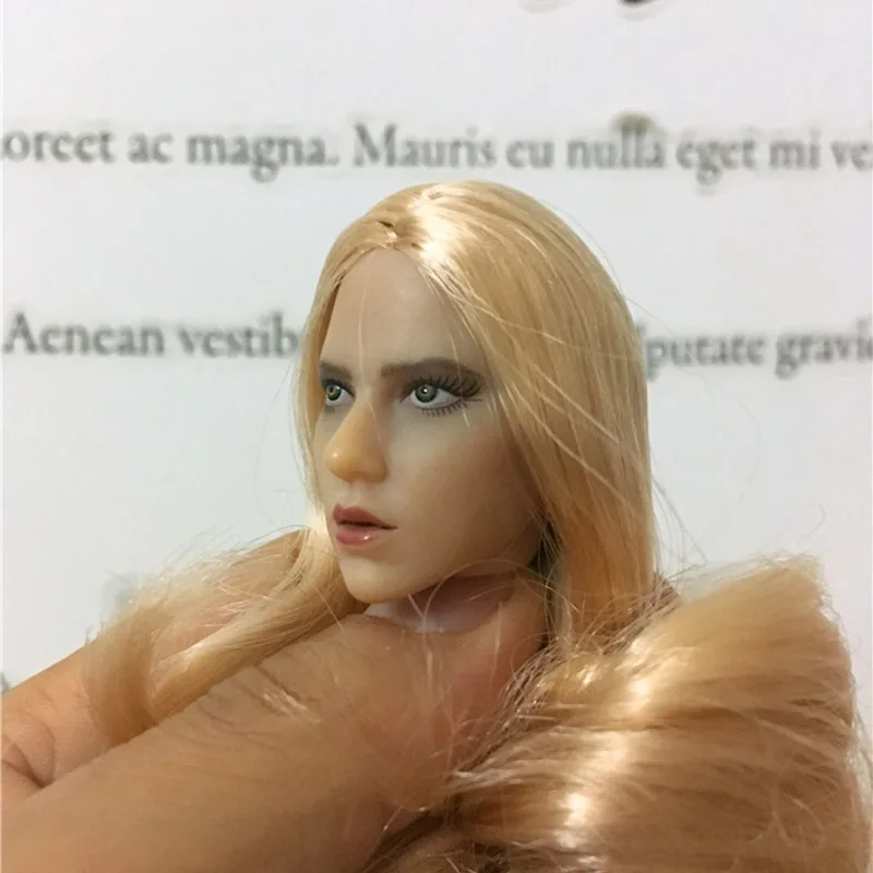 1/6 Scale европейская красота длинные светлые волосы женская голова резьба по голове