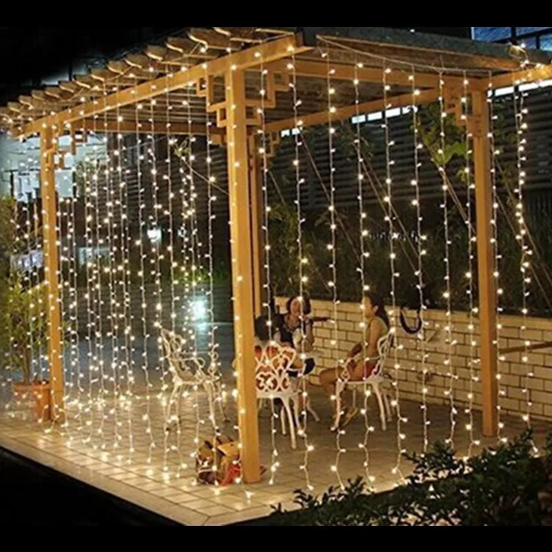 3*3 м 304 светодио дный Шторы Light Строка Красочные Фея праздник лампа