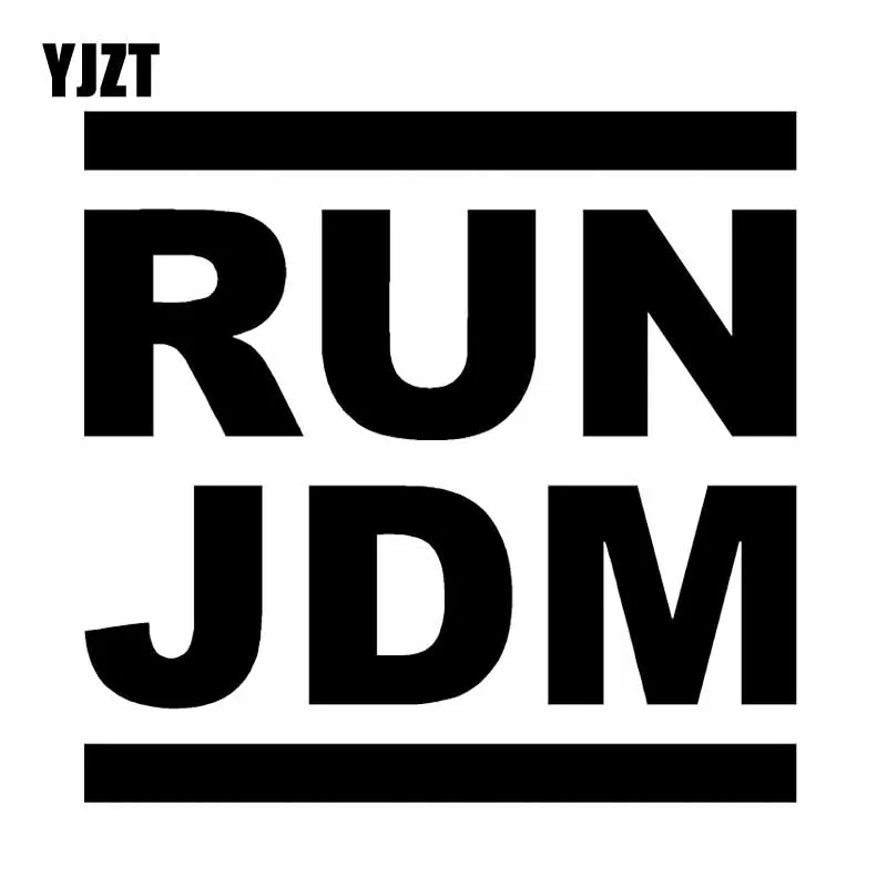

YJZT 13.5X13CM RUN JDM Personality Car Sticker Vinyl Decal Black/Silver C26-0021