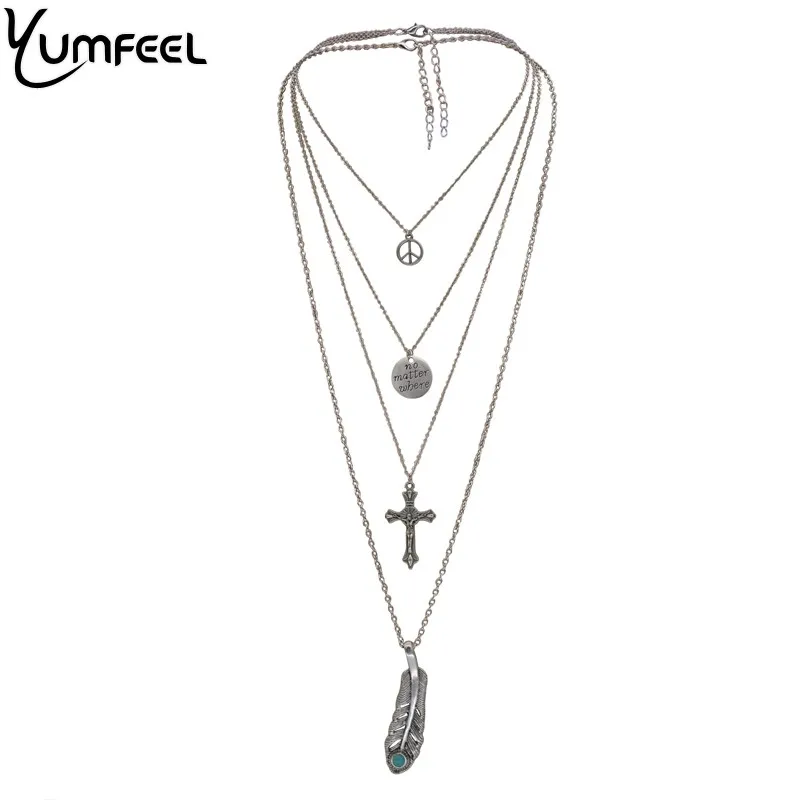 Новый Винтажный богемный Колье чокер Бохо Yumfeel многослойный набор крестиков с