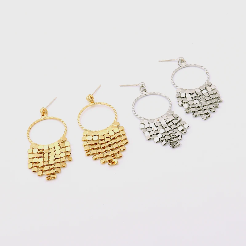 LWONG круглые серьги-кольца в стиле панк с бусинами и кисточками для женщин