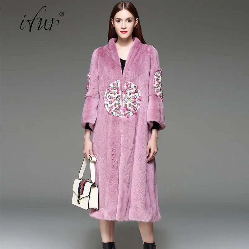 2021 брендовая роскошная женская куртка из натурального меха норки длинный стиль с