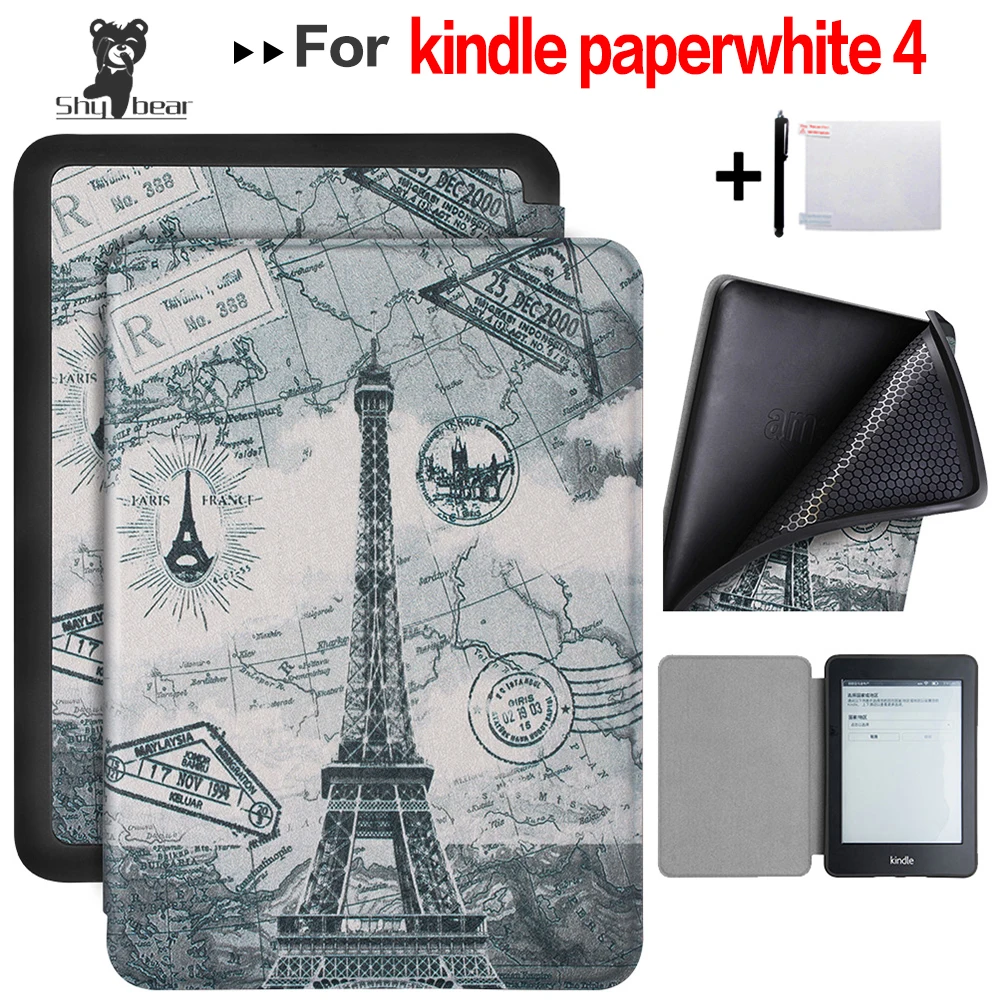Чехол с застенчивым медведем для 2018 Amazon Kindle Paperwhite 4 E-reader 10 поколение электронных