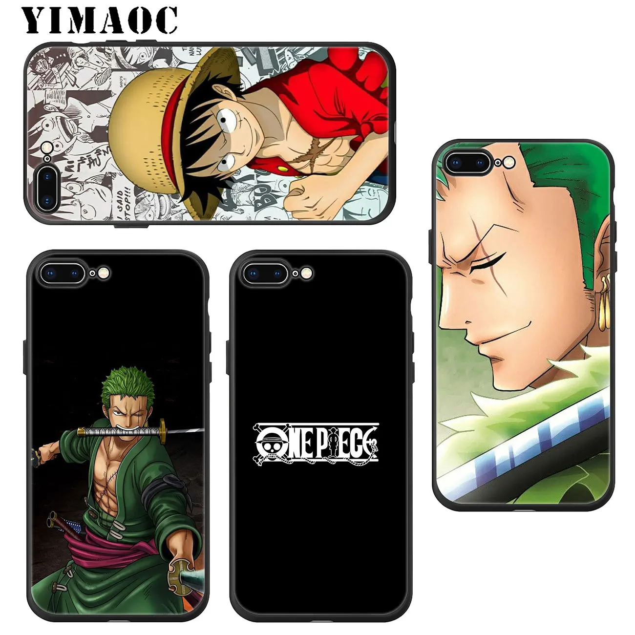 YIMAOC Зоро цельный Обезьяна D Luffy Мягкий силиконовый чехол для телефона для iPhone 11 Pro XS Max XR X 6 6S 7 8 Plus 5 5S SE 10 черный чехол