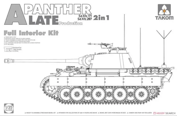 TAKOM 2099 масштаб 1/35 Panther A Sd.Kfz.171 Sd.Kfz.267 позднее производство полный комплект для