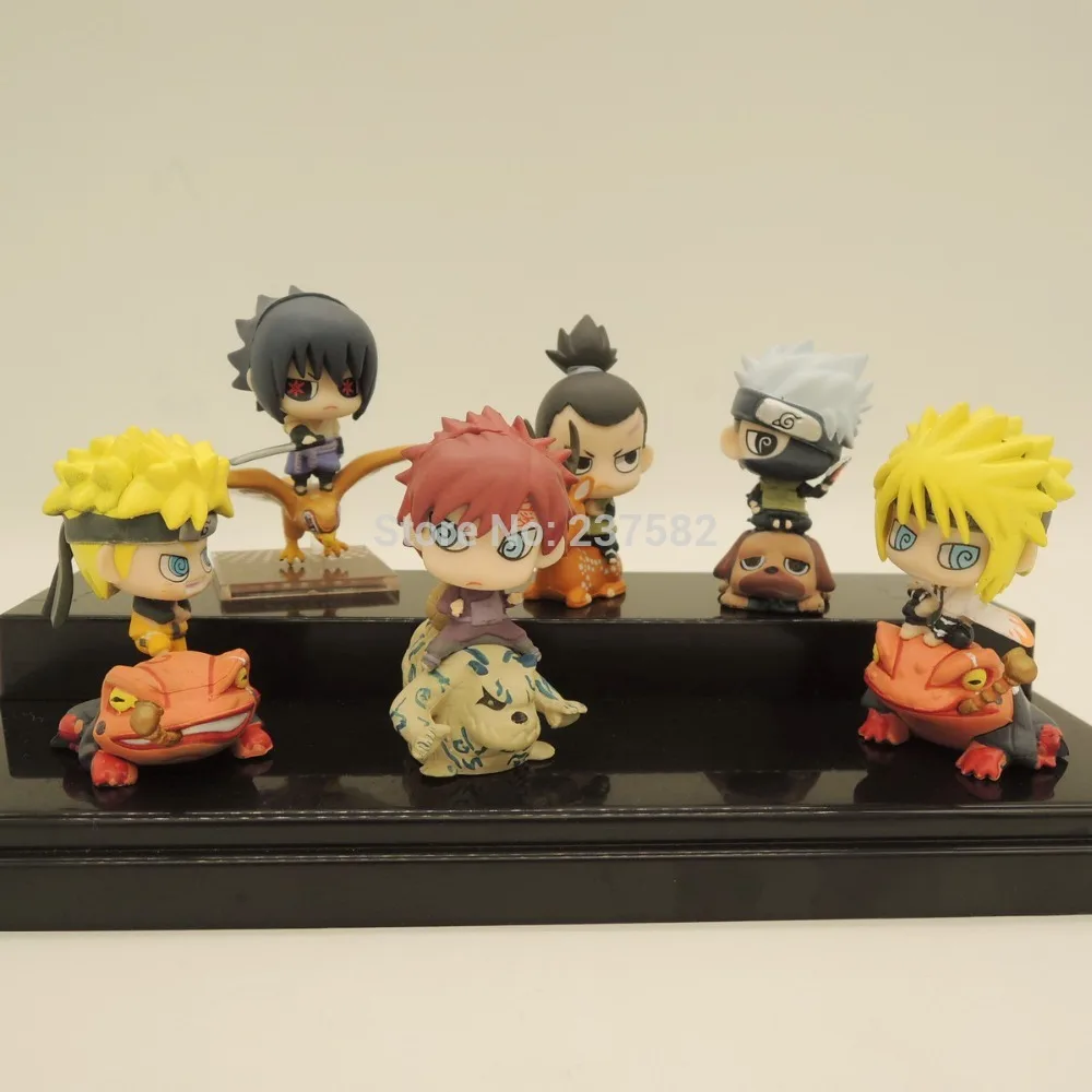 New 6pcs/set 6.5cm PVC japanese anime doll naruto figures Hatake Kakashi+Uzumaki Naruto+Sabaku no Gaara Naruto Action Figure Toy | Игрушки и