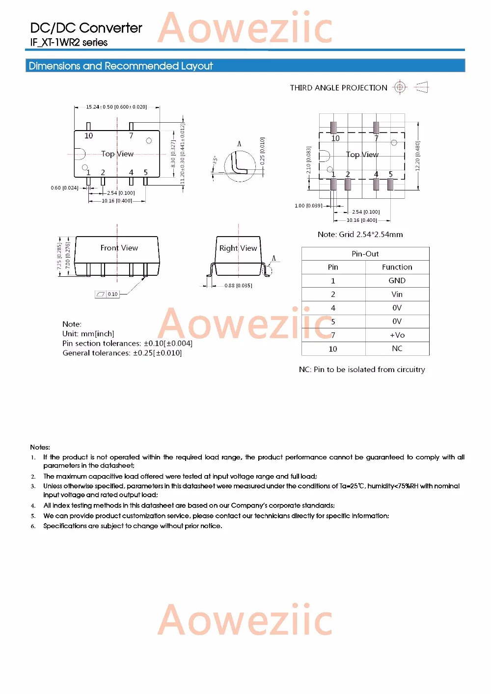 Aoweziic (1 шт.) (2 (5 (10 IF0512XT 1WR2 оригинальный SMD Вход: 5 В регулировать Выход: 12 0 08a DC 3 кВ