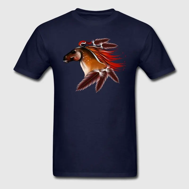 New Style Tshirt Men S-3xl Horse And Red Feathers T Shirt Short Sleeve Tee Tops Comfortable Cool | Мужская одежда