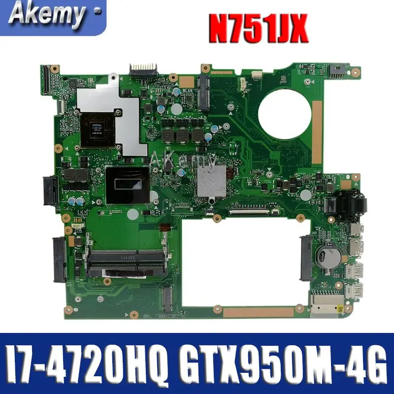 N751JX материнская плата для ноутбука ASUS N751JX N751JK N751J N751J тест оригинальная материнская плата LVDS/EDP I7-4720HQ GTX950M-4G