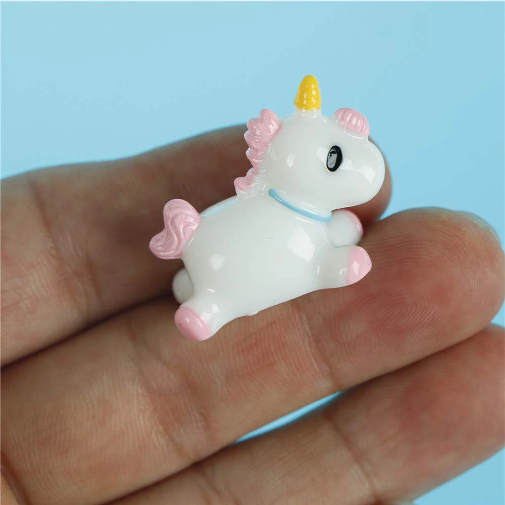 Мини фигурка единорога из смолы модель игрушка DIY микро пейзаж аксессуар Топпер