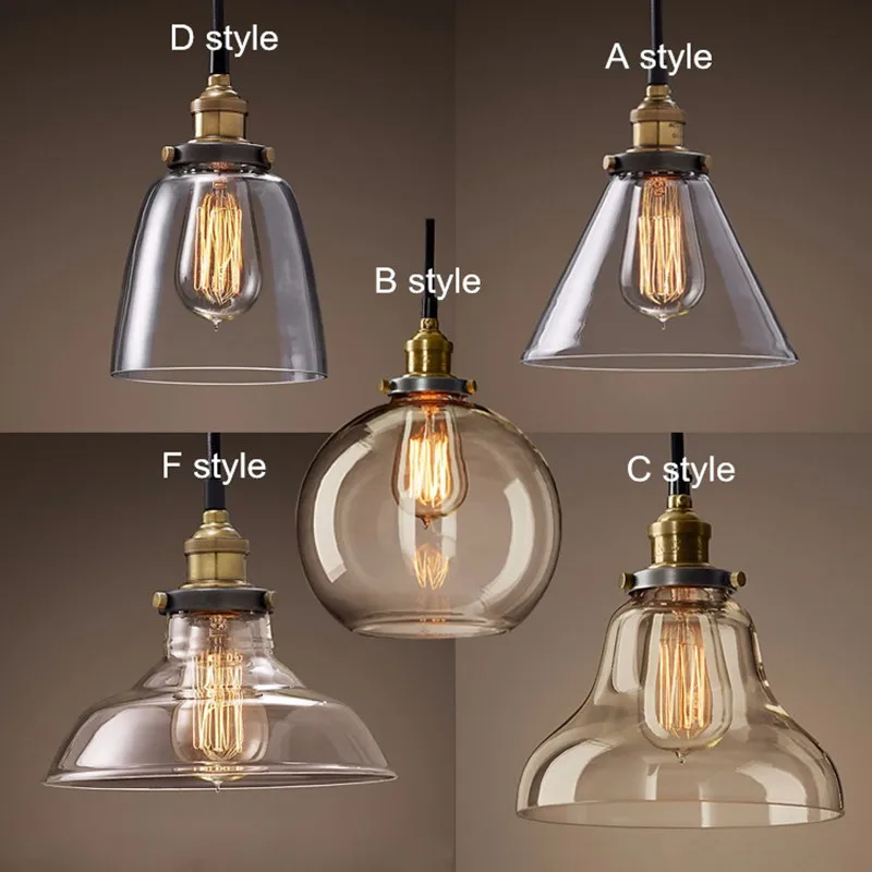 Винтажный стеклянный подвесной светильник Подвесная лампа для столовой E27