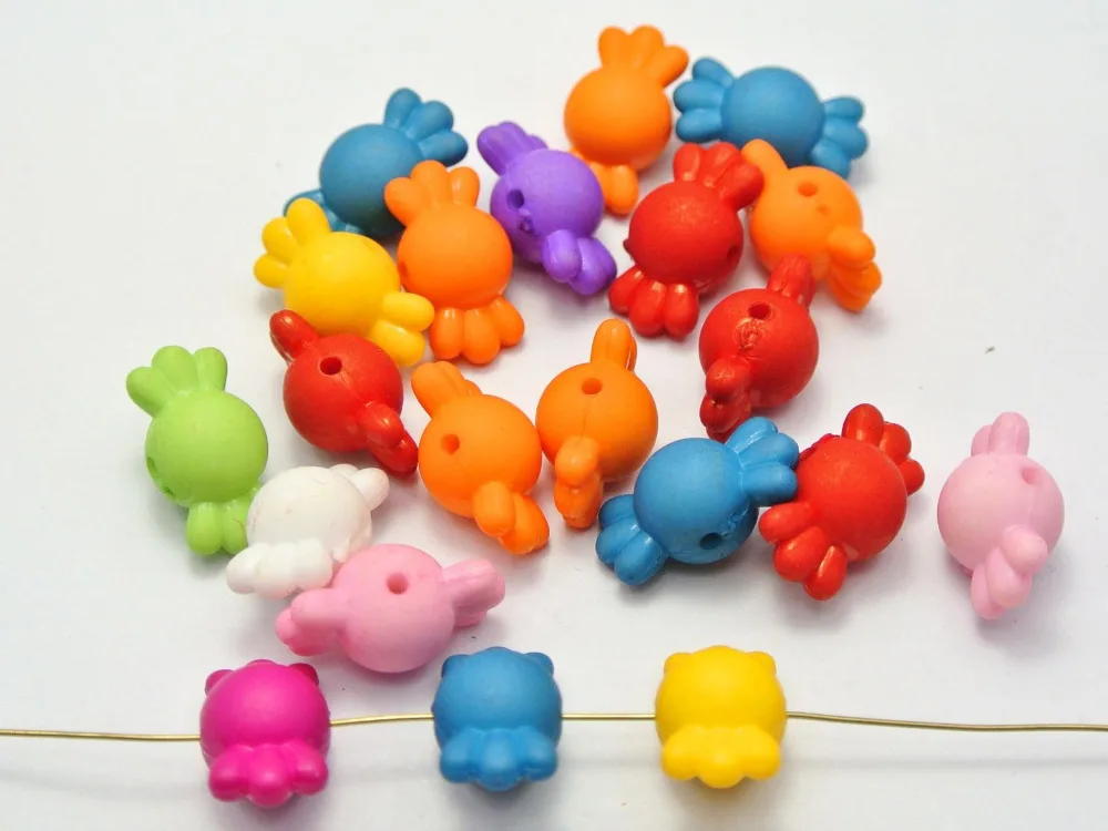 

100 Mixed Color Acrylic Candy Beads 17X9mm Imitation Wooden beads