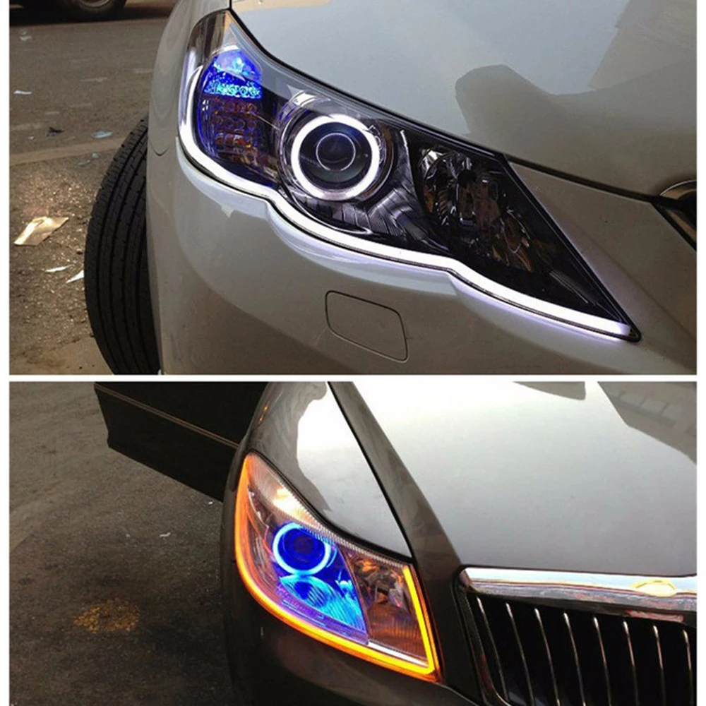 Дневные ходовые светильник GEETANS 2 шт. 30 см 45 60 гибкая мягкая трубка направляющая