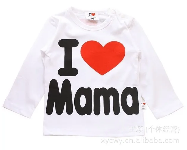 Retail ! I Love Papa &amp Mama Baby Kids 100% Cotton Shirts T-shirt Boys Girls Long Sleeve Tops Tees | Детская одежда и обувь