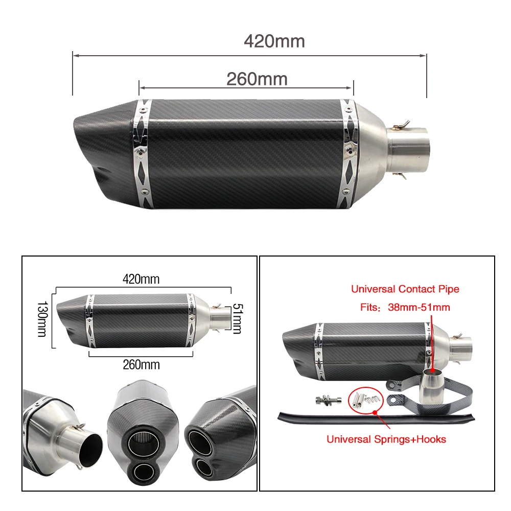 Выхлопной глушитель Alconstar 51 мм для мотоцикла и мотокросса выхлопная труба Honda Yamaha