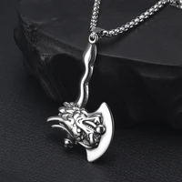 316l stainless steel dragon axe pendant necklace jewelry mens long chain necklaces hyperbole jewellery gift