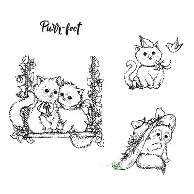 Кошка прозрачный Штамп для DIY скрапбукинга/изготовление карт/Дети забавное