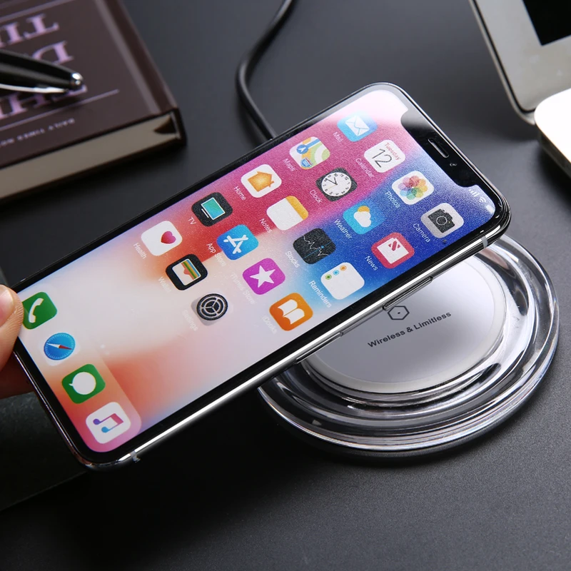 S GUARD мини Оригинальное Qi Беспроводное зарядное устройство USB зарядка Pad для iPhone X 8
