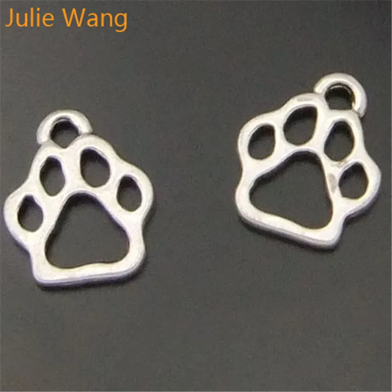 Julie Wang 30 шт. Подвески в виде лап животных античное посеребренное мини ювелирное