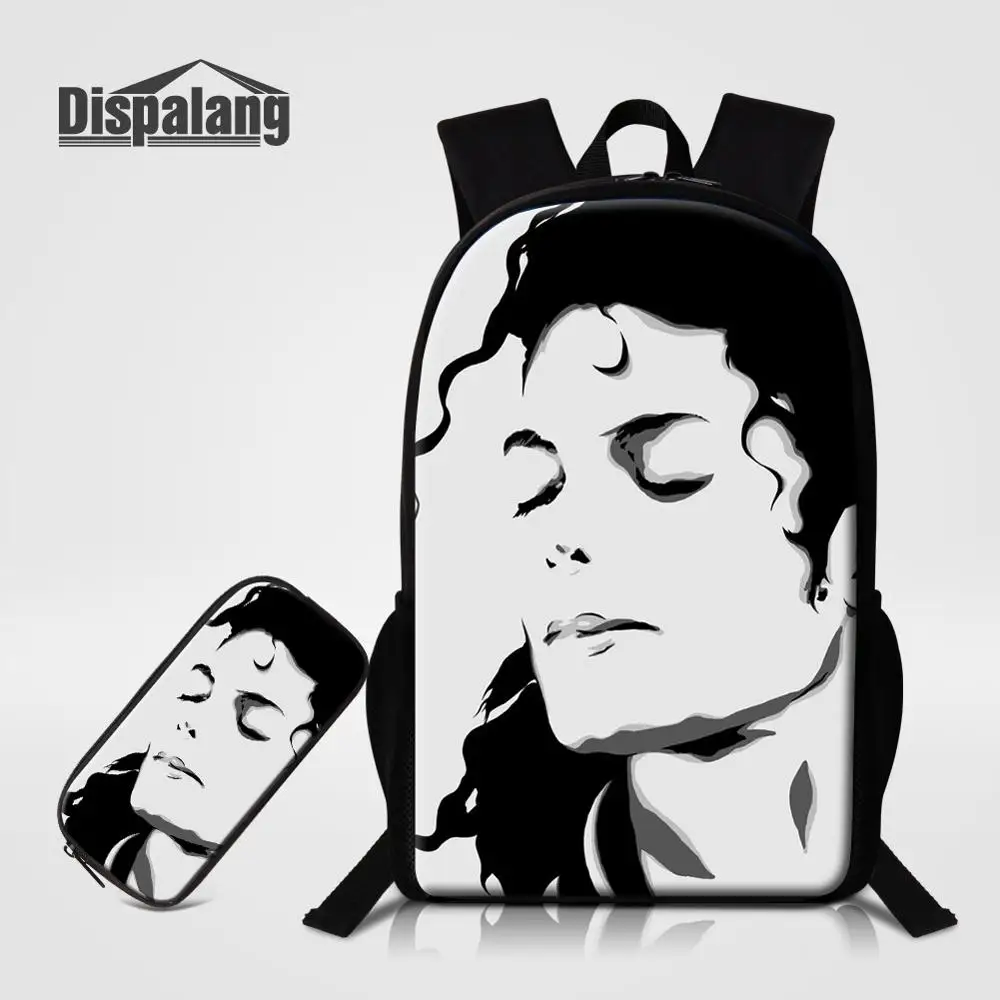 Dispalang 2 шт./компл. рюкзак Карандаш Чехол для учеников начальной школы; в стиле Майкла Джексона, школьные сумки для подростков Книга сумка Повседневное рюкзак - Цвет: Лаванда