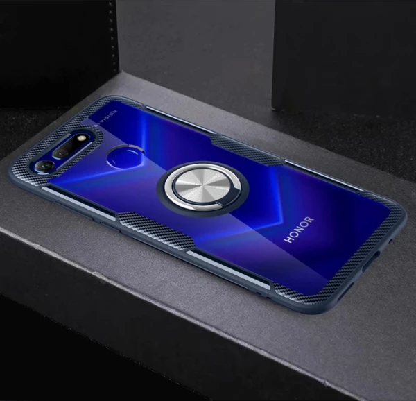 Navy Чехол V20 для huawei Honor View 20, роскошное прозрачное защитное кольцо из углеродного волокна, чехол для Honor V20 PCT-AL10 - Цвет: Navy
