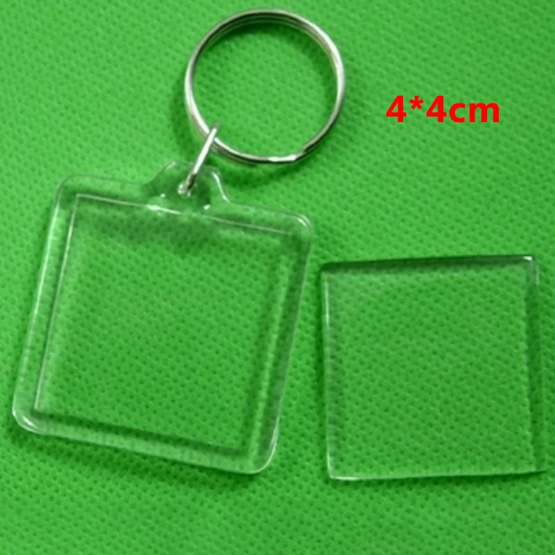 Акриловый прямоугольный вставной фоторамка на ключах с изображением сердца, украшение для женщин и мужчин, круглая прозрачная неопределенного пола, 1 шт.