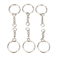 50pcs split ring keychain key fob connector 4 link chain key ring 55 long for key accessories