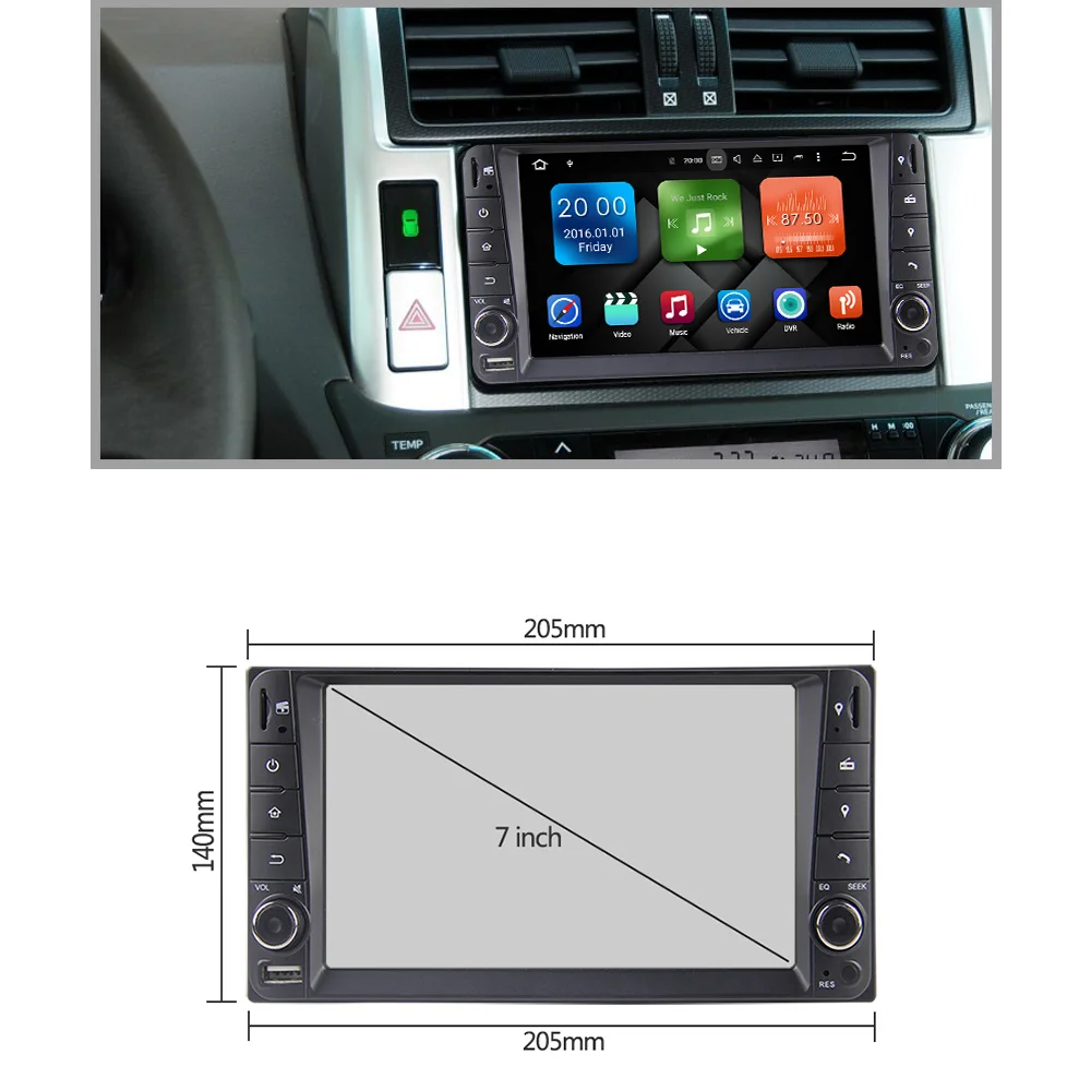Eunavi 7 ''Android 9 0 2 DIN Автомобильный gps для Toyota Terios Старый Corolla Camry Prado RAV4