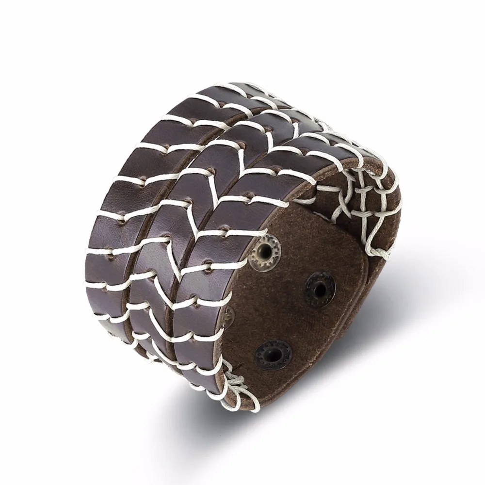 Тигр Тотем Панк ювелирные изделия коричневый Пояса из натуральной кожи браслет
