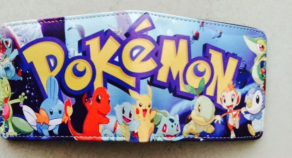 Короткий кошелек с мультяшным принтом Pocket Monster Pokemon Satoshi Pikachu, короткие кошельки, два сложения, кошелек, Детский кошелек, подарок