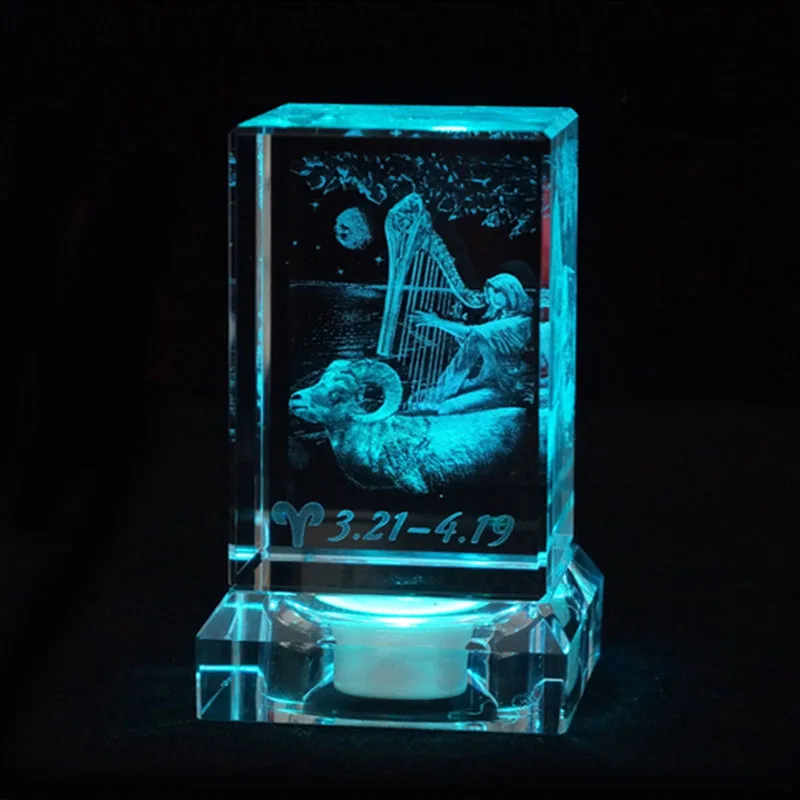 1 шт. Таурус лазерная гравировка Созвездие хрустальный шар миниатюрный 3D