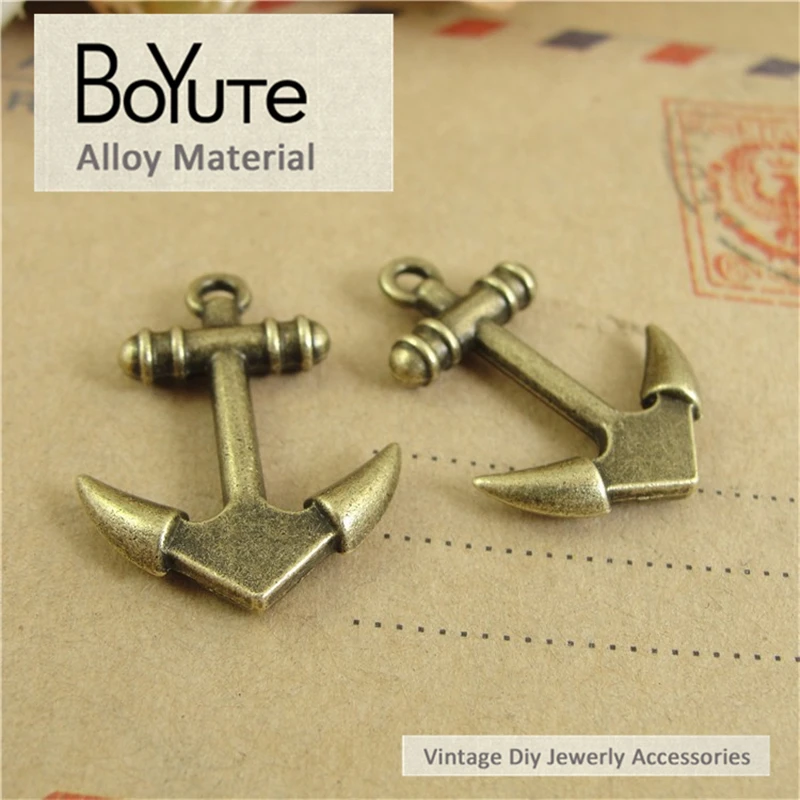 

BoYuTe (50 шт./лот) Оптовая Продажа цинковый сплав материалы Античная бронзовая покрытая Якорь Шарм Подвески для Diy ювелирные аксессуары