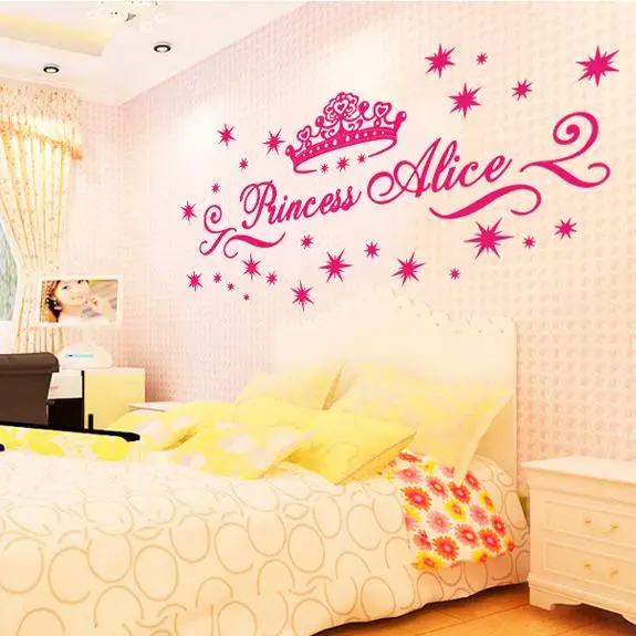 Розовый английское слово корона наклейки могут быть перемещены жениться