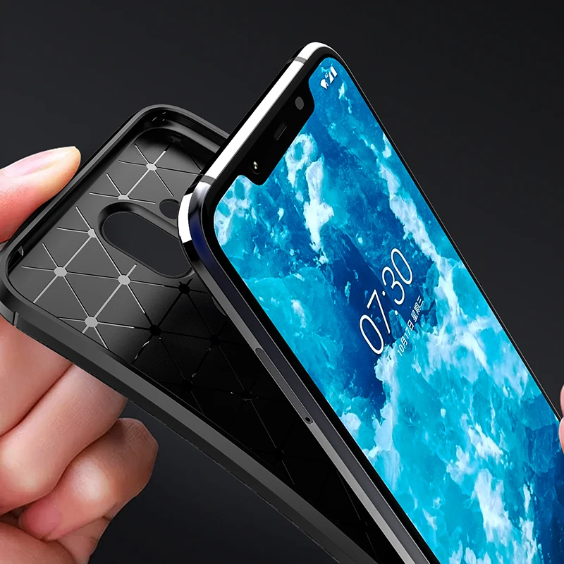 MAKAVO для Nokia 7 2 чехол из углеродного волокна ТПУ Мягкий Силиконовый противоударный