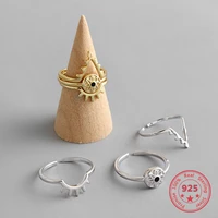 fashion popular 925 sterling silver ring ins demon eye combination set open female gold ring charms gift jewelry wholesale