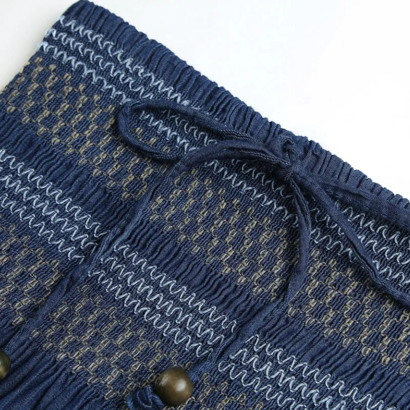 Женская винтажная длинная юбка с высокой эластичной талией Офисная в стиле