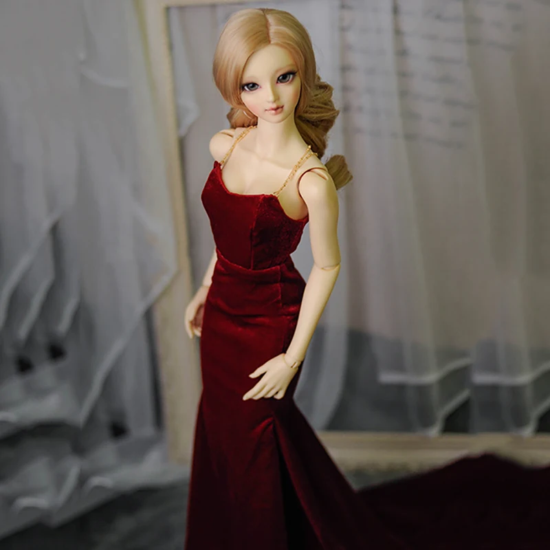 Кукла Cateleya bjd 1/3 BJD SD16 sdgr ip платье вельветовое с рыбим хвостом красная кукла