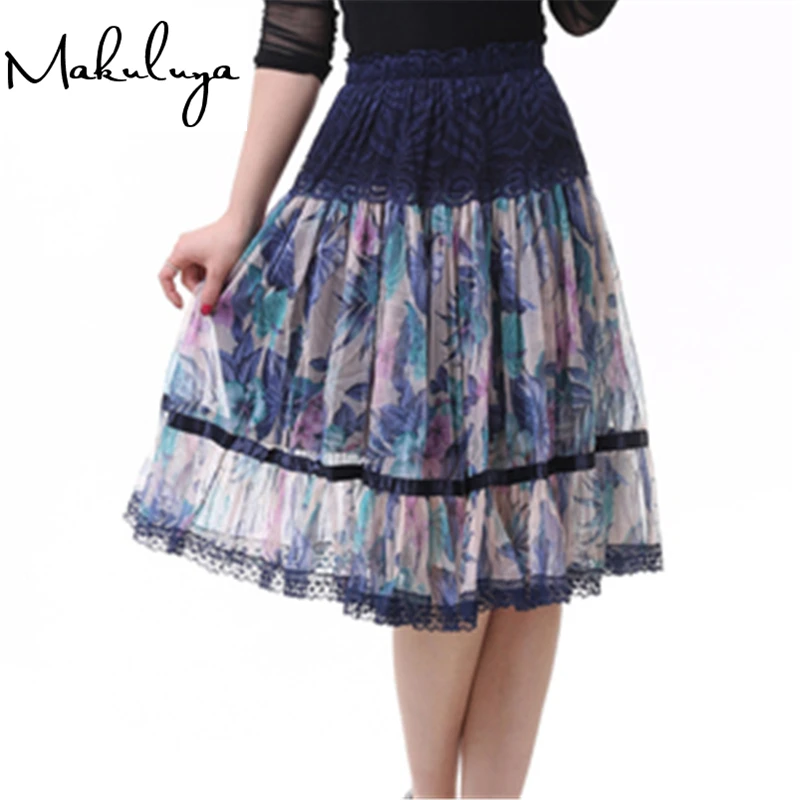 

Makuluya 2020 better lace skirts grace fashion women skirt large size print lace bohemia medium skirt beautiful lady skirt QW